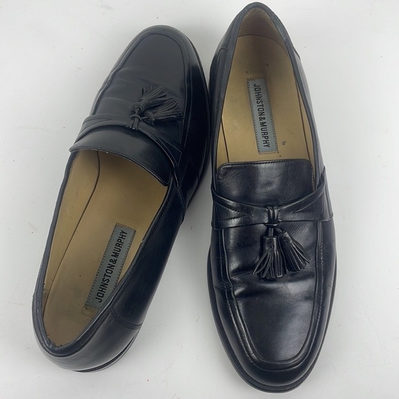 Johnston & Murphy Black Leather Tassel Loafers Size 11M main image 12